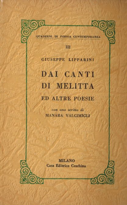 Dai Canti di Melitta ed altre poesie