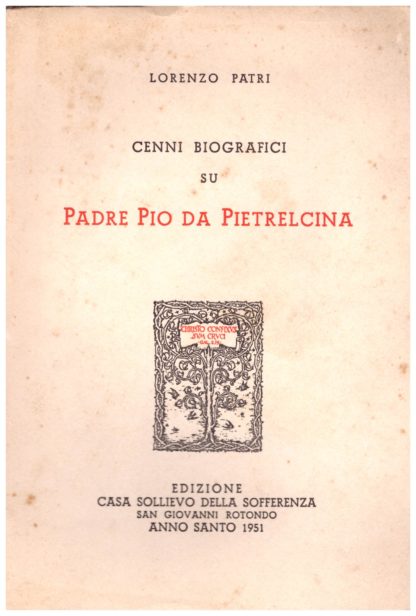 Cenni biografici su Padre Pio da Pietrelcina