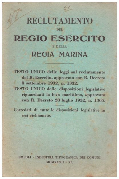 Reclutamento del Regio Esercito e della Regia Marina